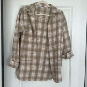 Neutral shirt jacket, size Small